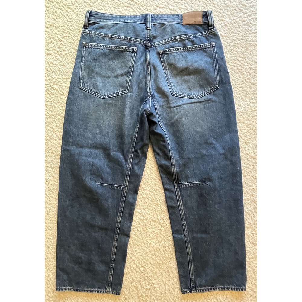 New Madewell The Darted Barrel-Leg High Rise Baggy Denim Jeans Women 30
